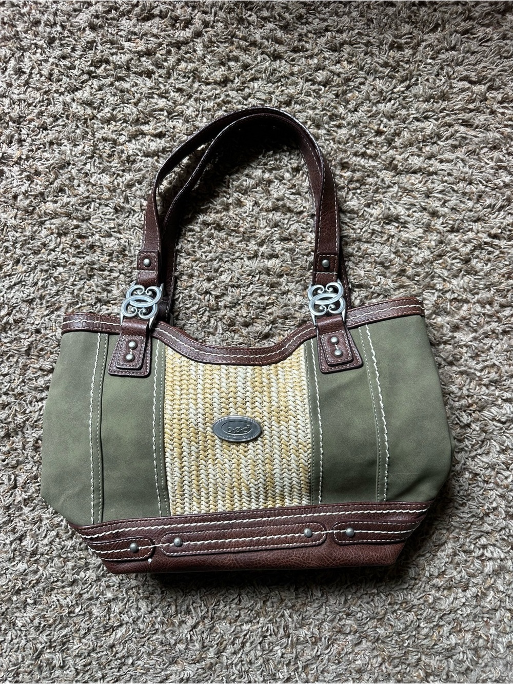 Born Concept Purse; Green/Brown